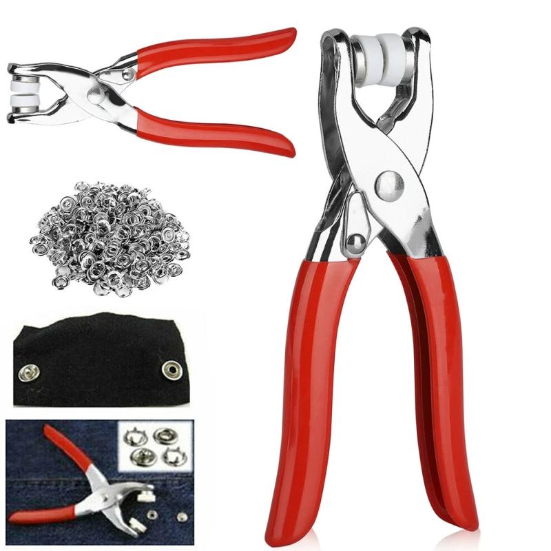 Pliers Button Press snap tool with 50pcs 9.5mm metal button ,