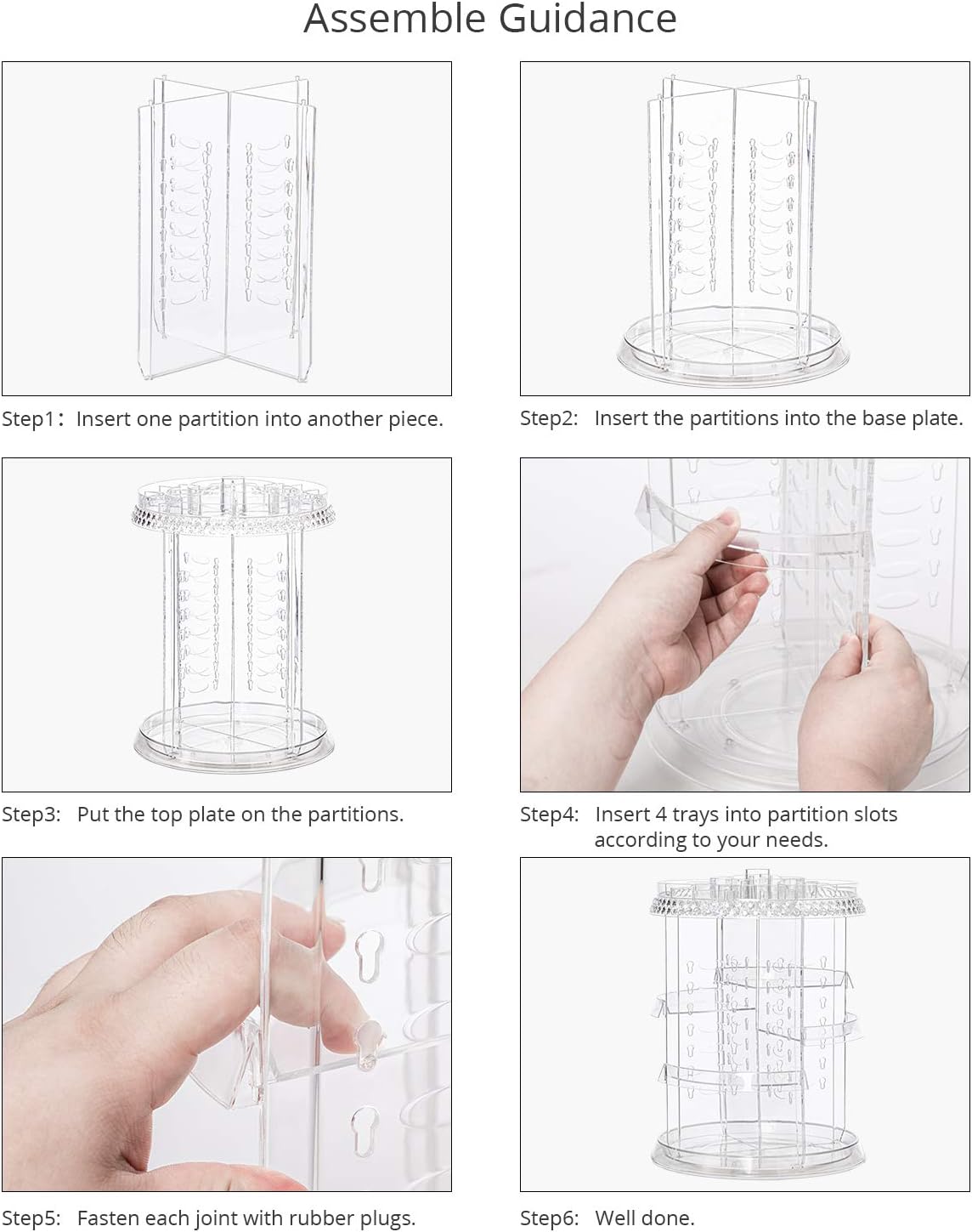 Makeup Organizer, 360 Degree Rotating Cosmetic Storage Organizer, 7-Layer Adjustable Makeup Display Case