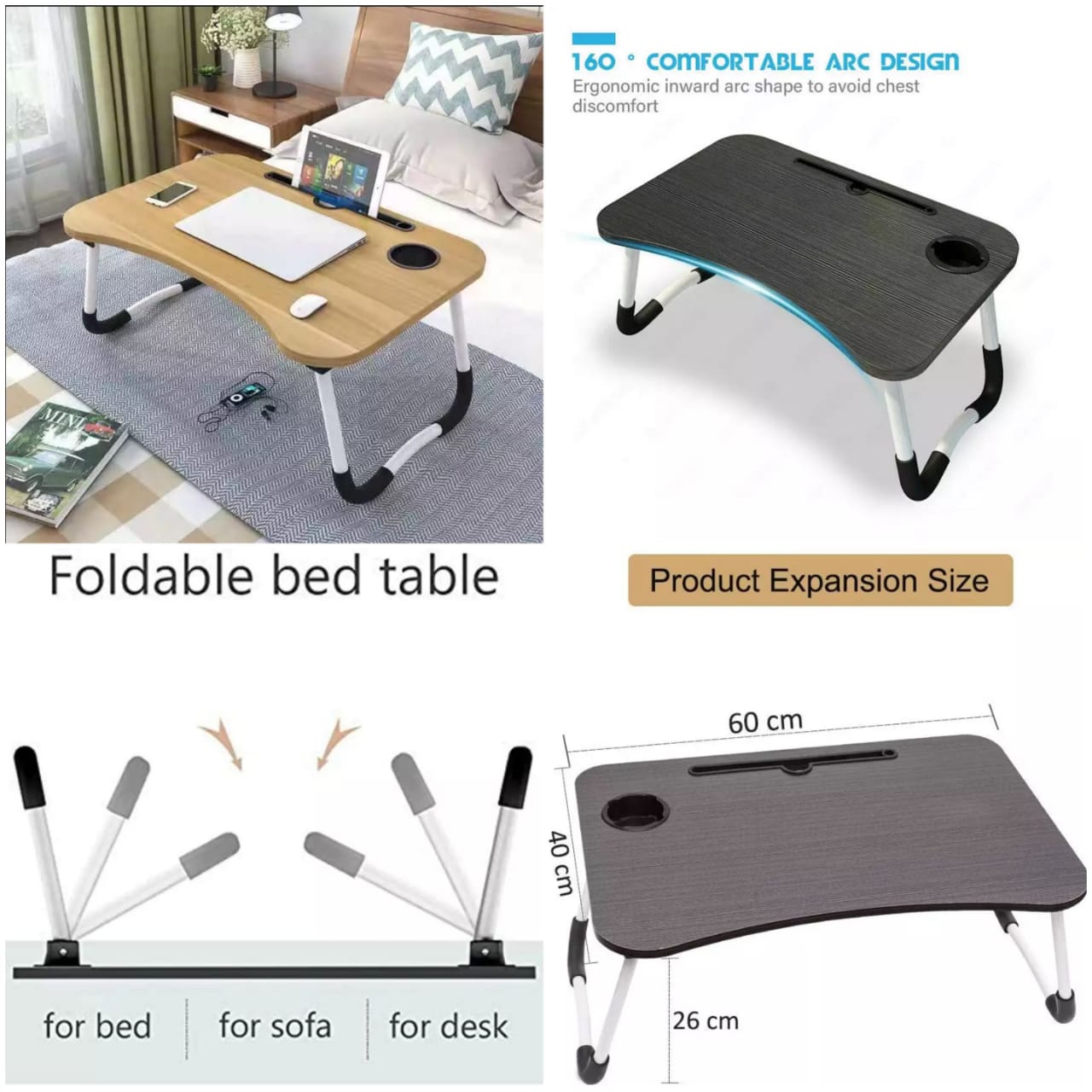 Portable Folding Laptop Table | Bed Table for Adults