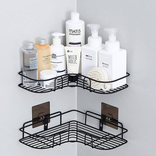 Corner Shower Caddy, Adjustable Metal Corner Bathroom Shelve,Wall Mounted Triangle Basket Storage Organizer