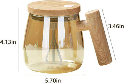 Electric High Speed Mixing Cup,Waterproof Glass Self Stirring Travel Coffee Cup