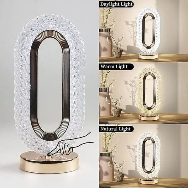 Crystal Table Lamp Oval Shaped