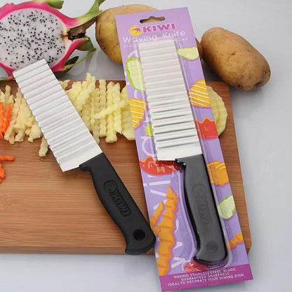 Crinkle Fries Cutter Knife with Handle Potato Slicer