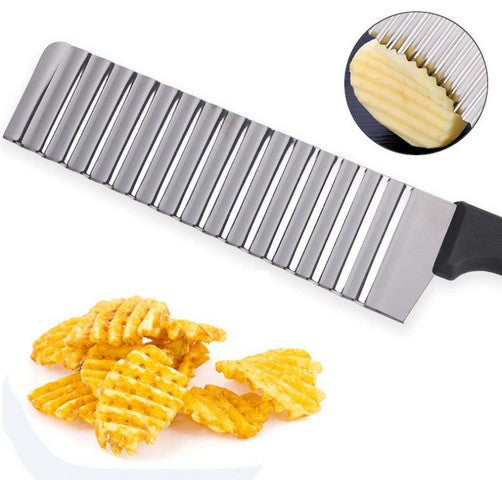 Crinkle Fries Cutter Knife with Handle Potato Slicer