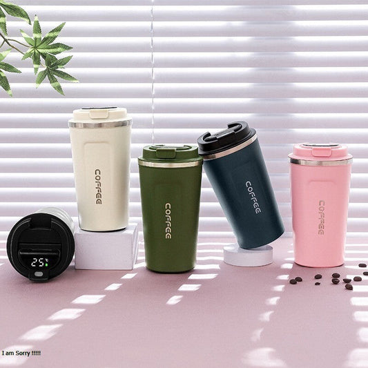 Coffee Travel Mug, 380ml Insulated Coffee Cup with Leakproof Lid,